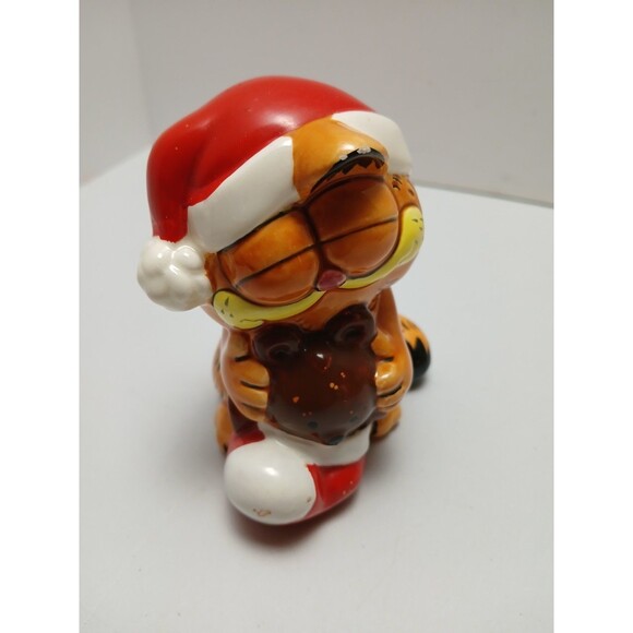 Vintage Enesco Statue Garfield 3" Comic Strip Cat CHRISTMAS Pokey 1980s Rare - Picture 5 of 8